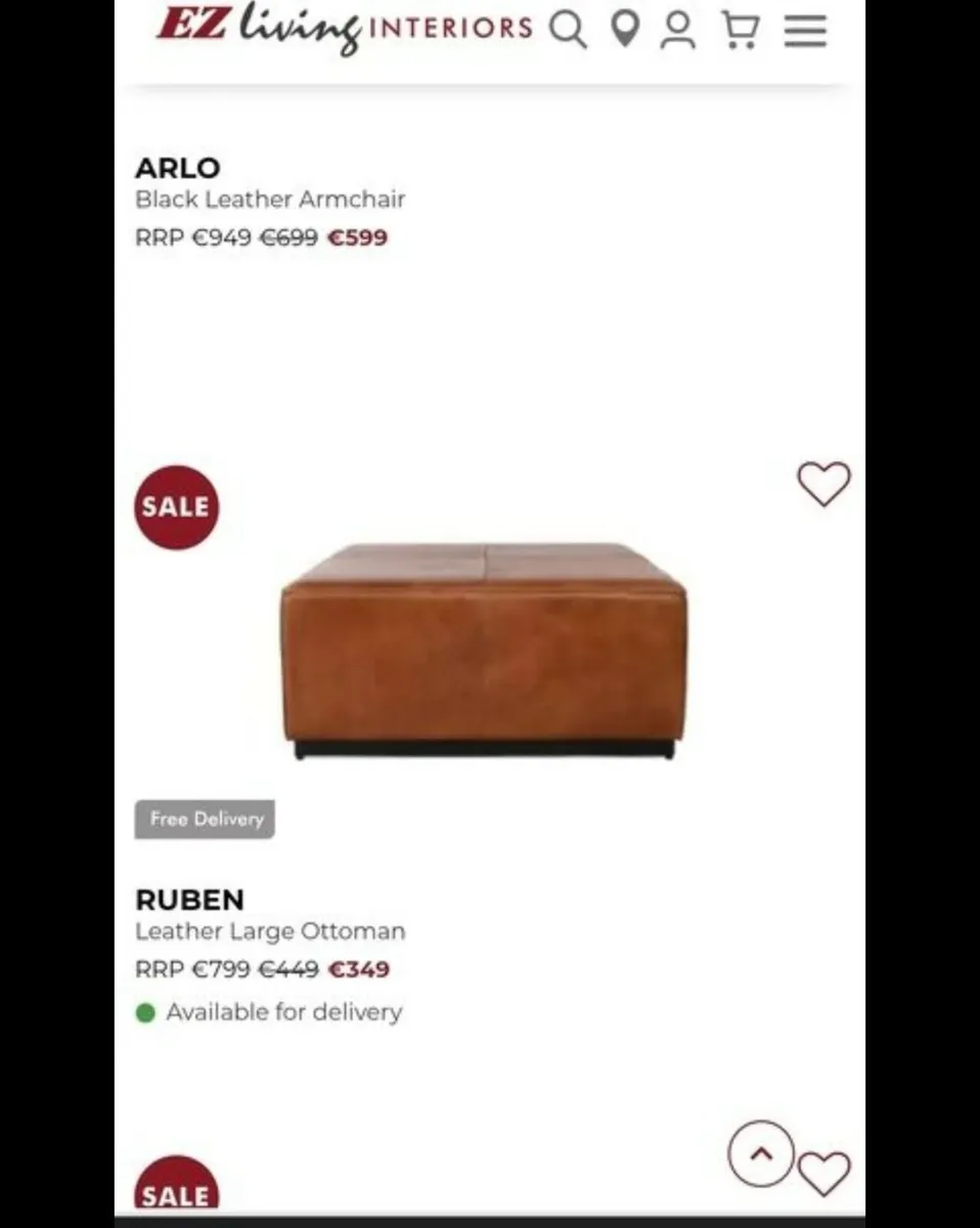 Coffee Table Leather Ottoma - Image 4