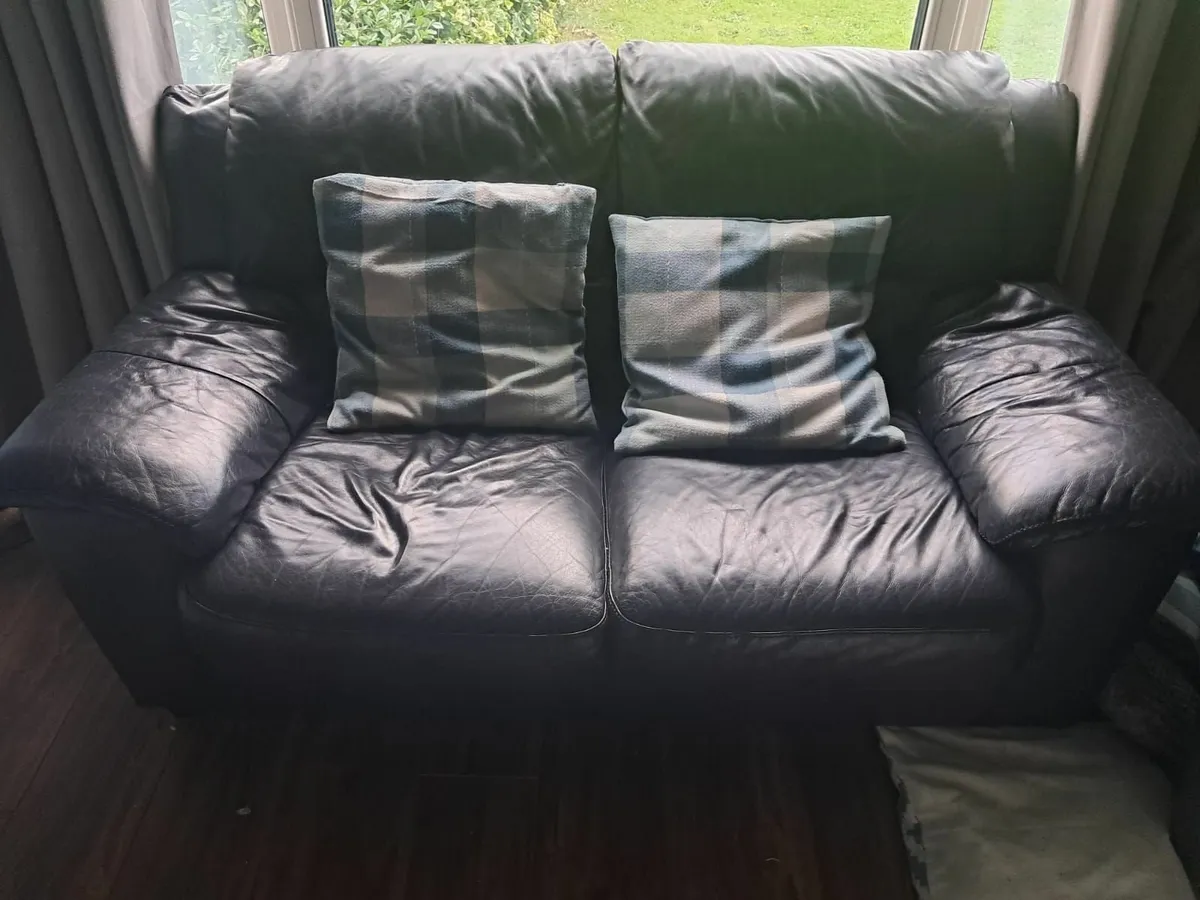 Leather Sofas 2, 2 and a 1 seater - Image 2