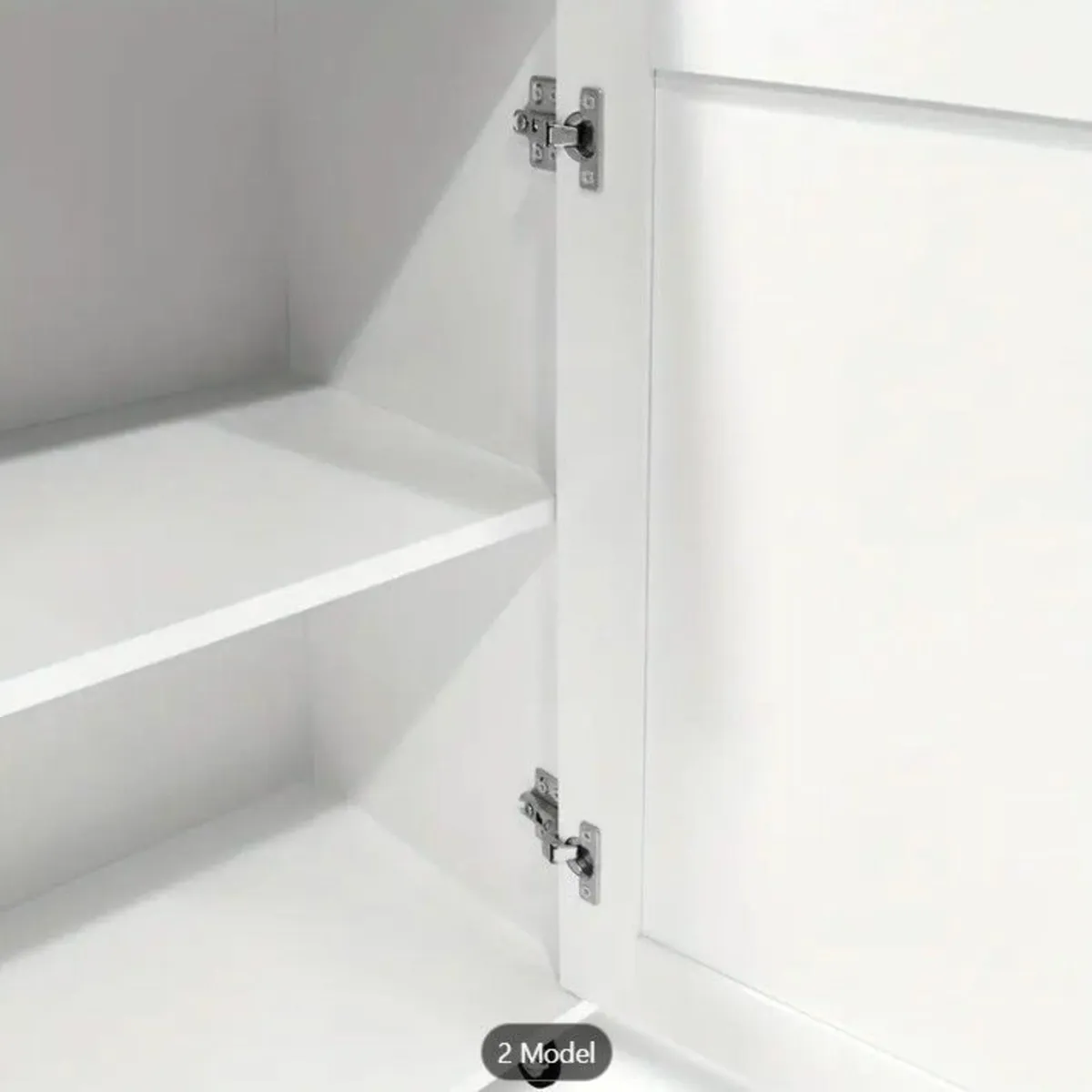 Kitchen Island Trolley Mobile White with Wooden Wo - Image 3