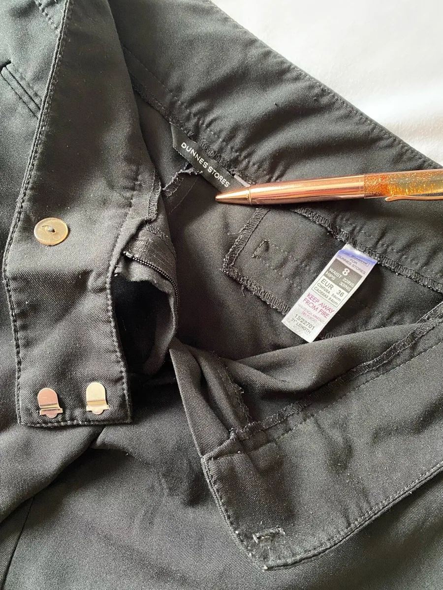 Women’s Casual Formal Black Trousers Size 8 - Image 4