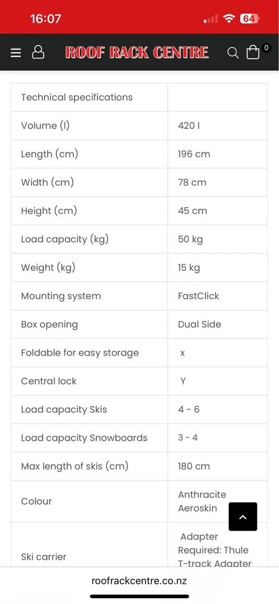 Thule Pacific 780 Roof Box 420 L - Image 4