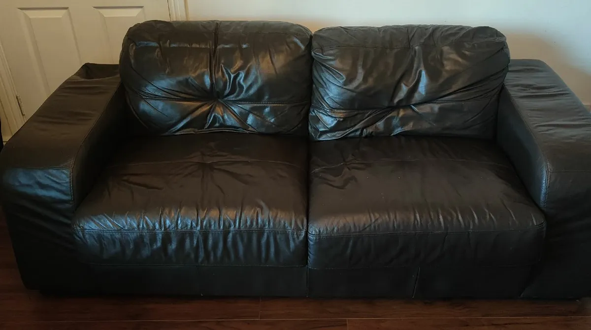 Leather couch  free to take - Image 1