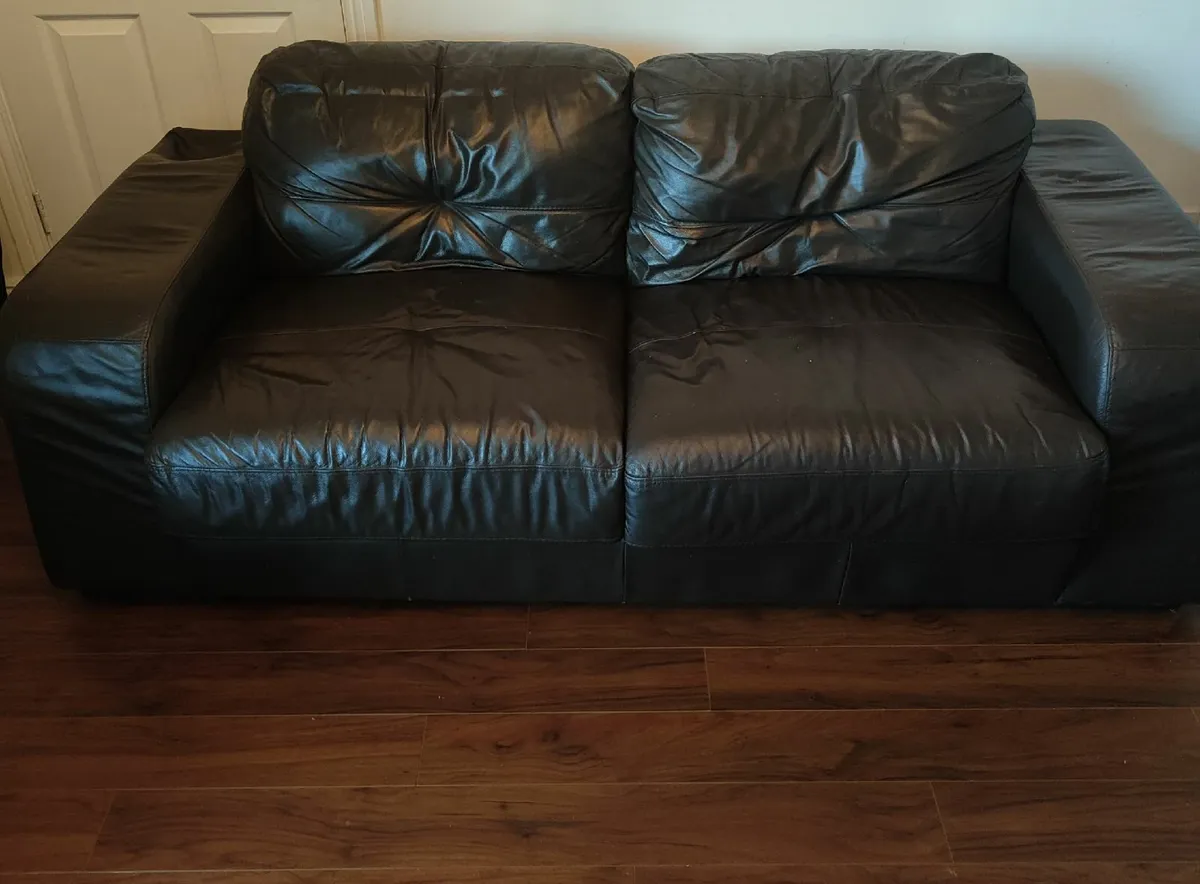Leather couch  free to take - Image 2