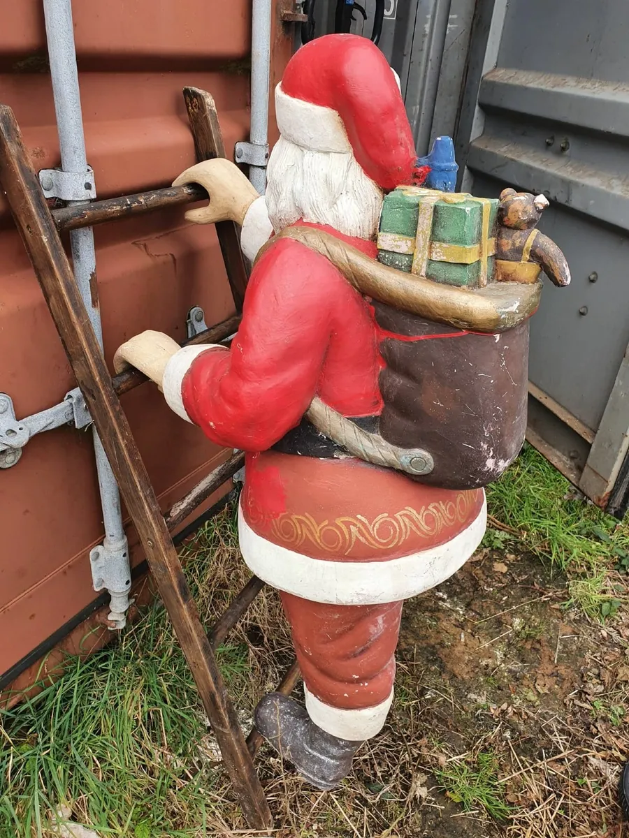Poly fibre santa on a ladder decoroation - Image 3