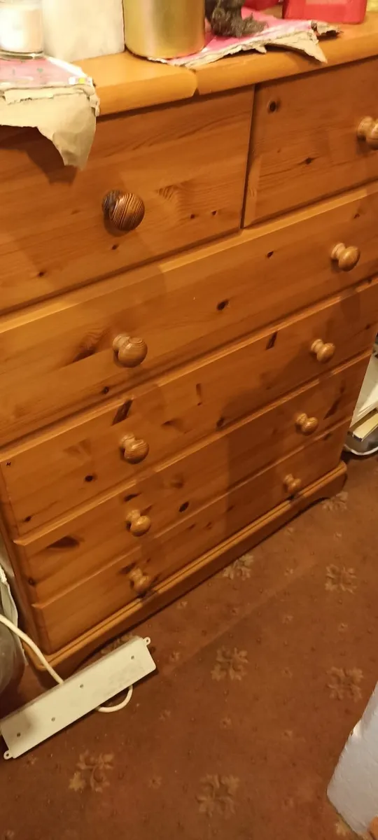 Pine Chest Of Drawers & Bedside Cabinet - Image 1