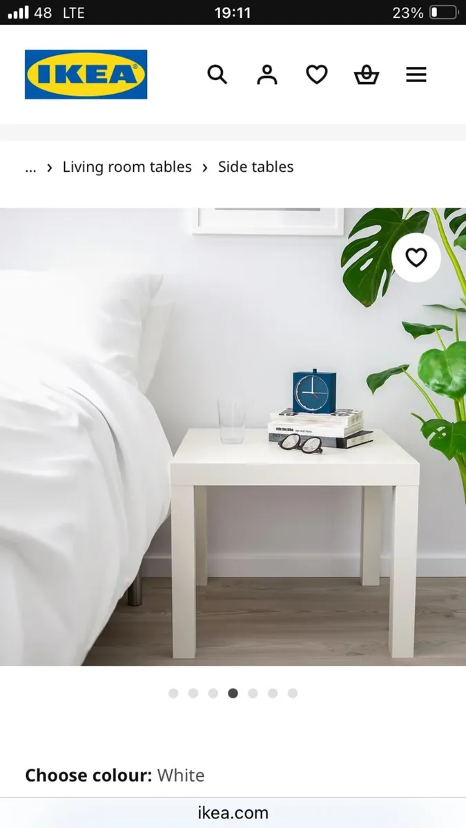 Preloved IKEA lack side table white kids - Image 1