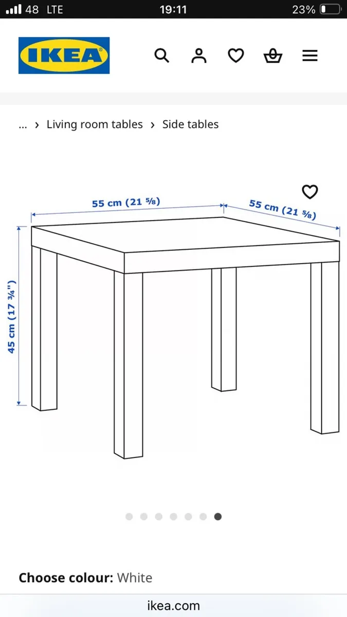 Preloved IKEA lack side table white kids - Image 3