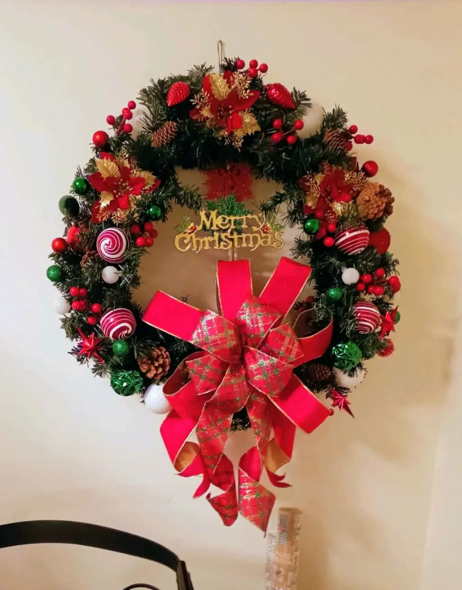 Large Handmade Christmas Wreath - Image 2