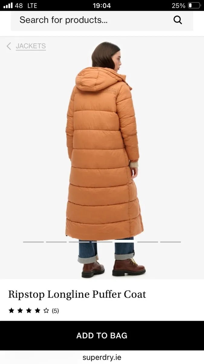 New Superdry Orange Womens Winter Coat - Image 3