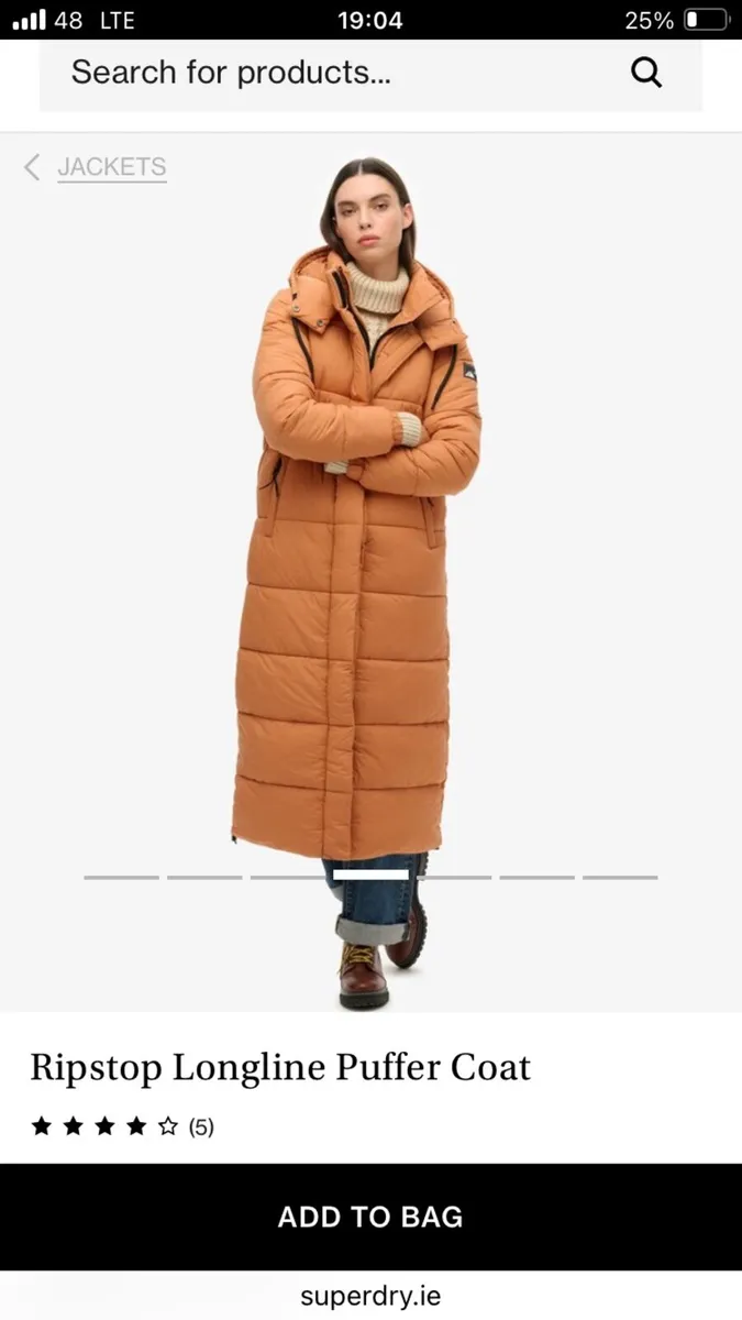 New Superdry Orange Womens Winter Coat - Image 4