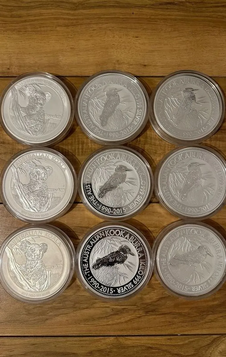 Fine silver 1kg coin bars 999.9 Koala/Kookaburra - Image 1