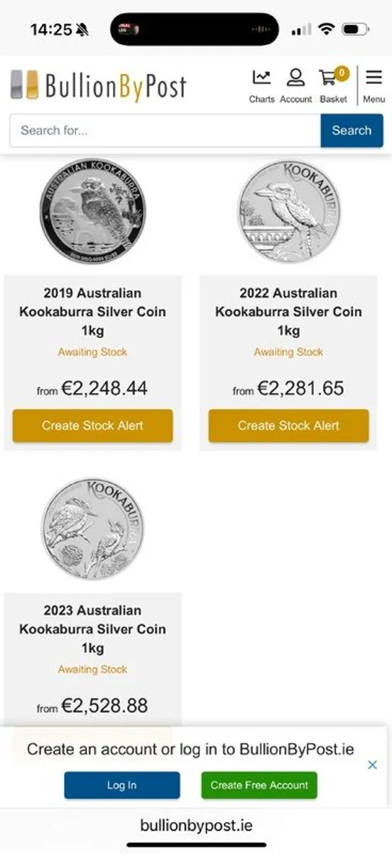 Fine silver 1kg coin bars 999.9 Koala/Kookaburra - Image 2