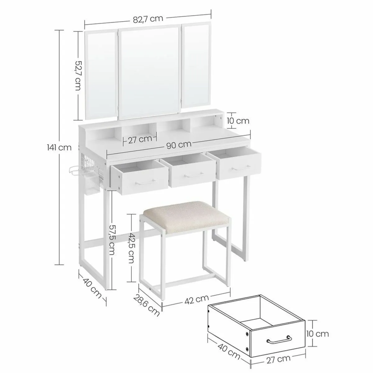 Dressing table and stool - Image 4