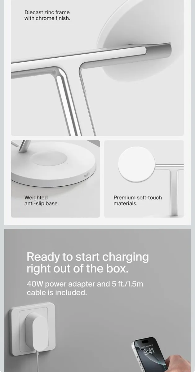 Belkin BoostCharge 3-in-1 Qi2 MagSafe Charger - Image 4
