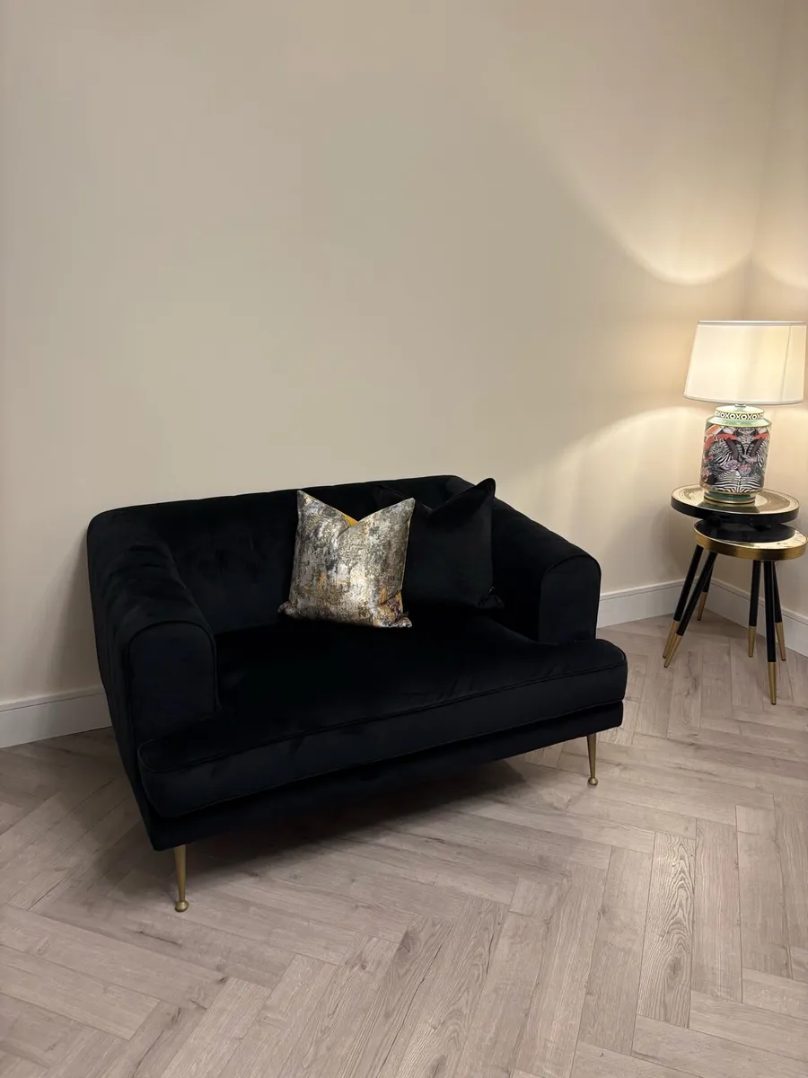 Black Sofa & Two person Cuddler - Image 2