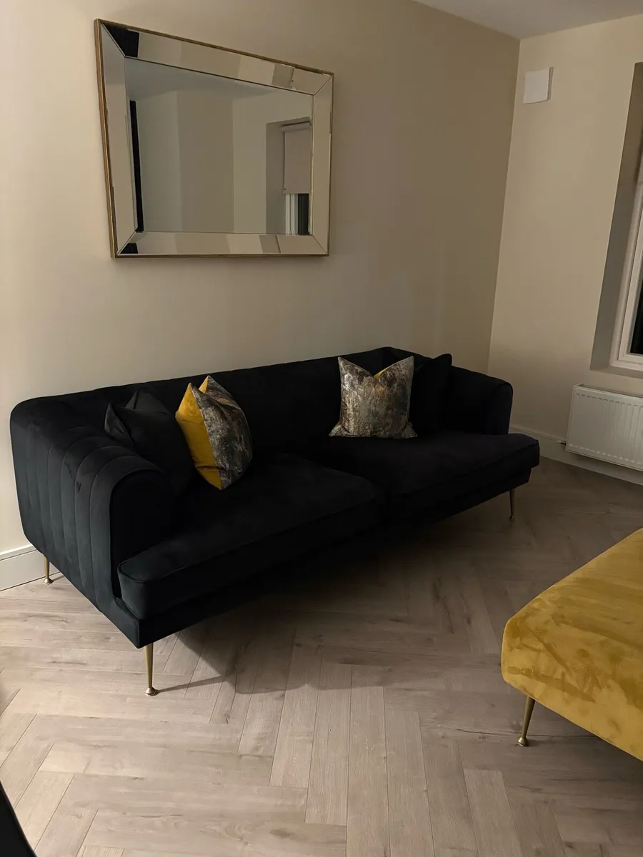 Black Sofa & Two person Cuddler - Image 3