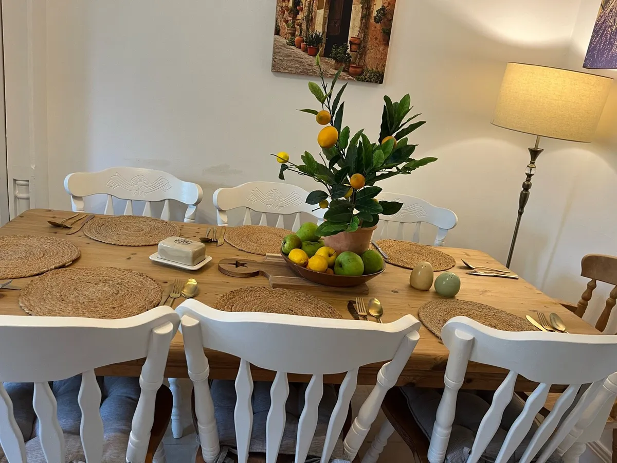 Farmhouse table and chairs - Image 4