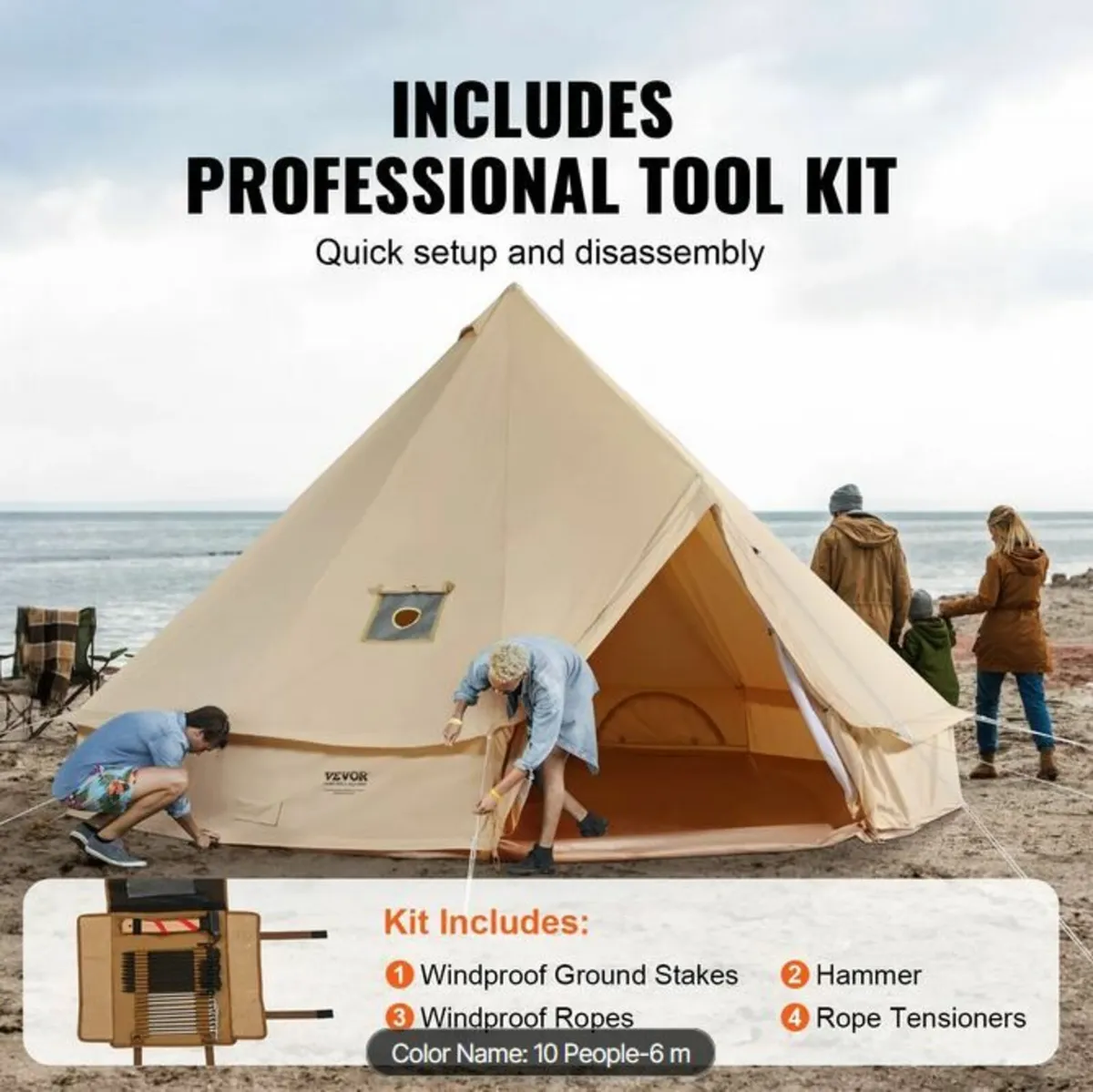 6m Canvas Bell Tent - Image 3