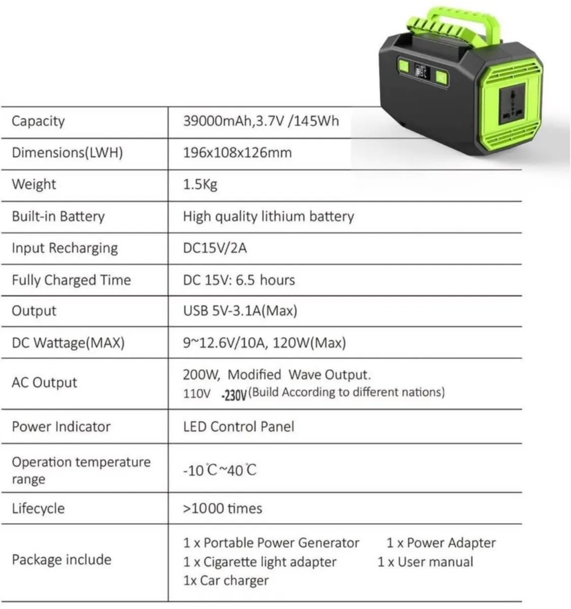 200W Portable Power Station – 145Wh Capacity - Image 4