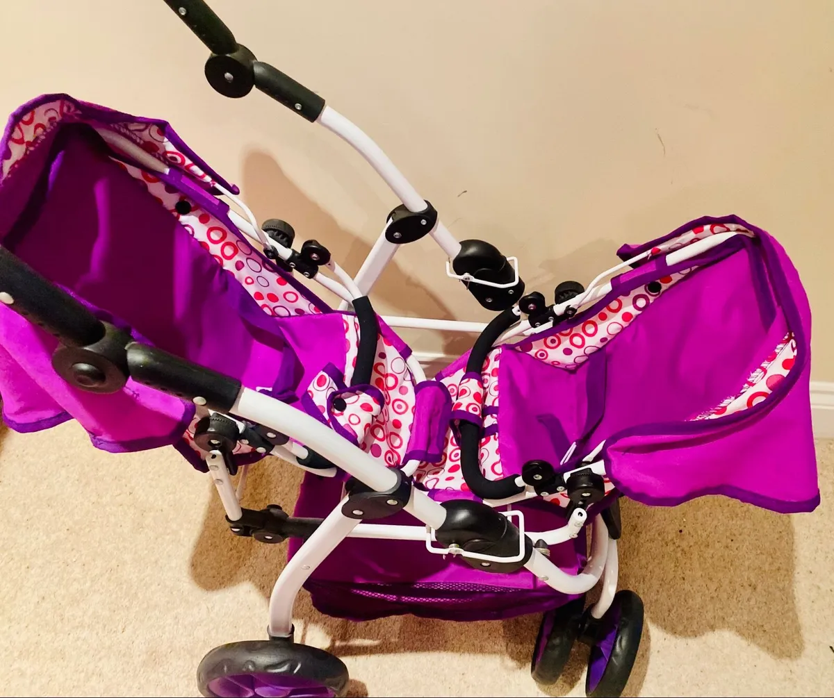 Toy pram and double buggy (doll bundle) - Image 1