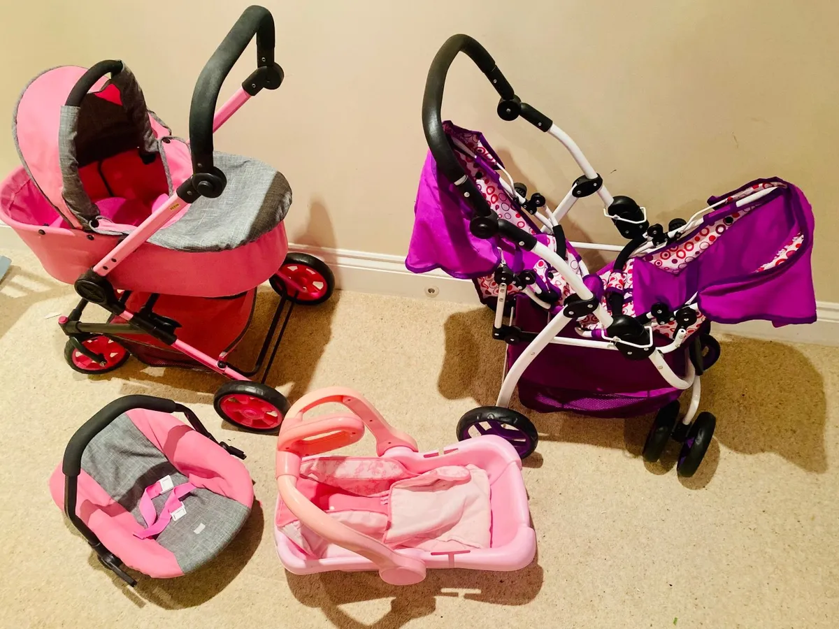 Toy pram and double buggy (doll bundle) - Image 2
