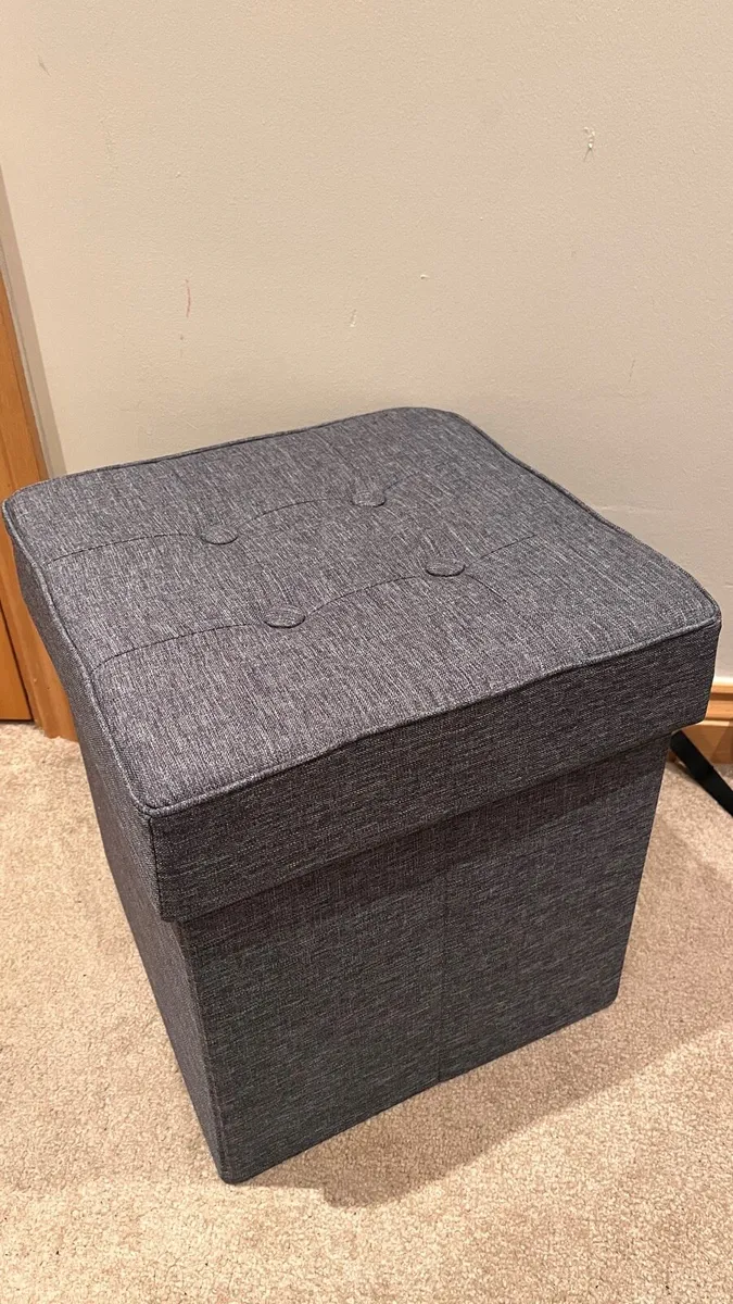 Gray Ottoman Bench with Storage - Image 2