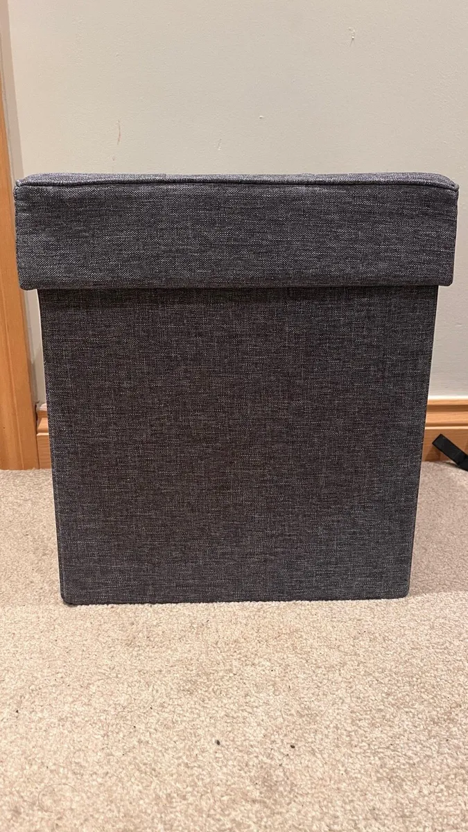 Gray Ottoman Bench with Storage - Image 3