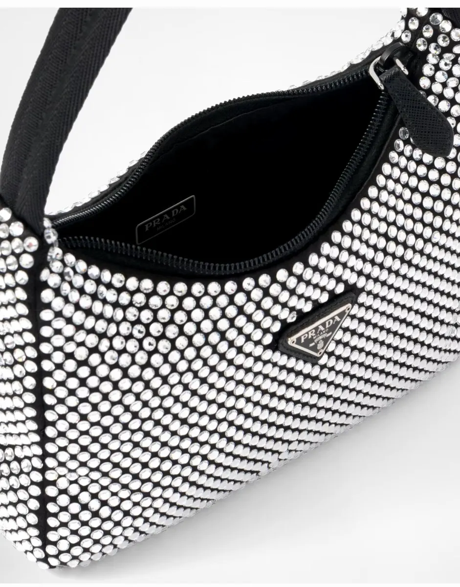 Prada Re-issue 2000 Crystal Embellished Hobo Bag - Image 4