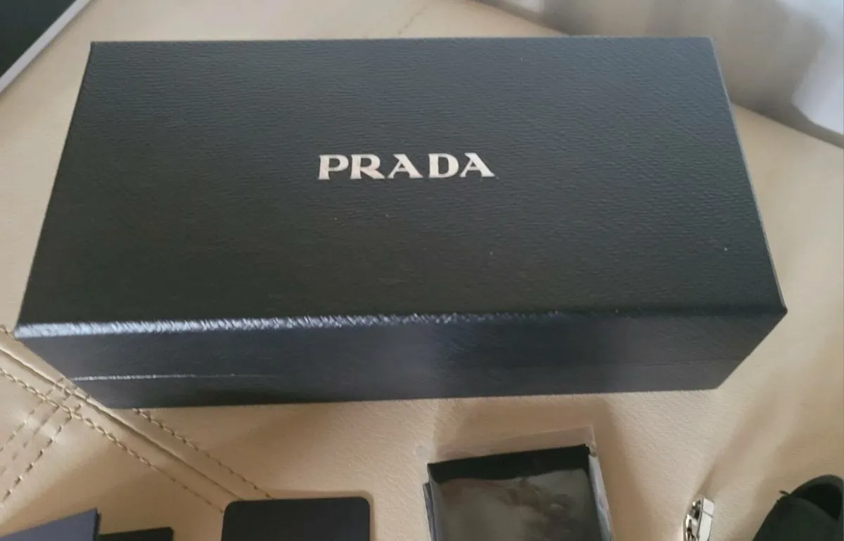 Prada SPR08L Black Ladies Sunglasses Silver Wave - Image 4