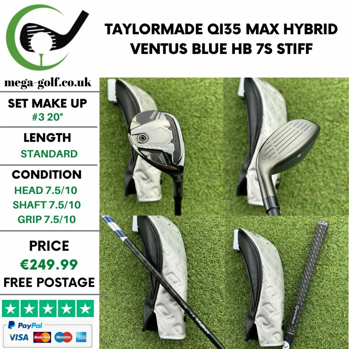 Taylormade Qi35 Max Hybrid / #3 20° / Stiff - Image 1