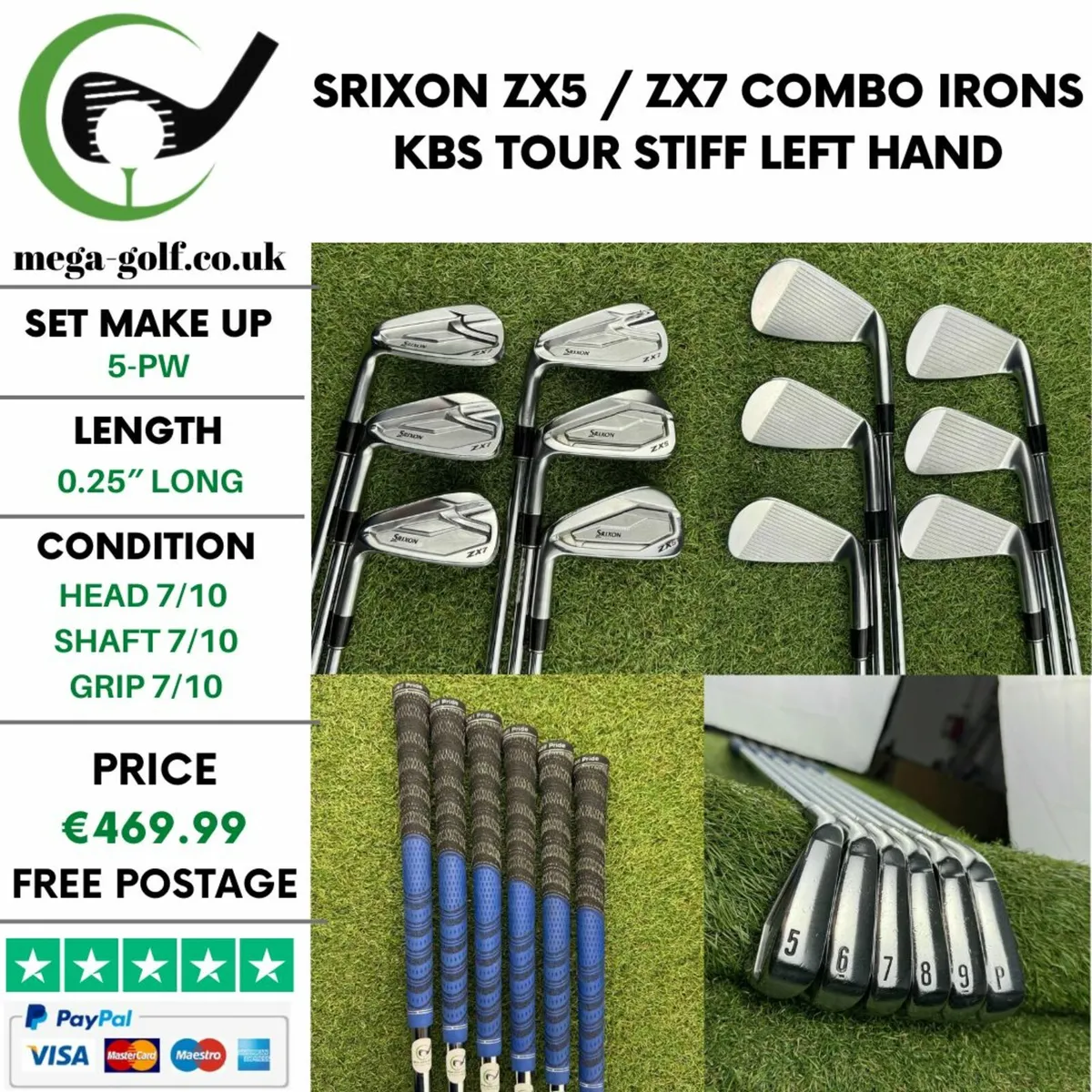 Srixon ZX5 / ZX7 Combo Irons / 5-Pw / Stiff - Image 1