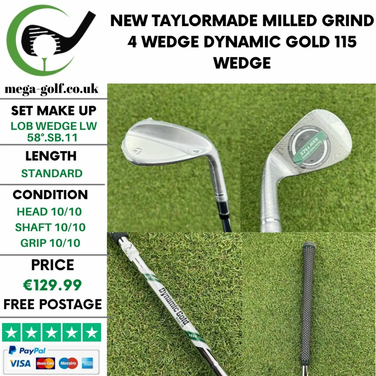 New Taylormade Milled Grind 4 Wedge Lw 58°.SB.11 - Image 1