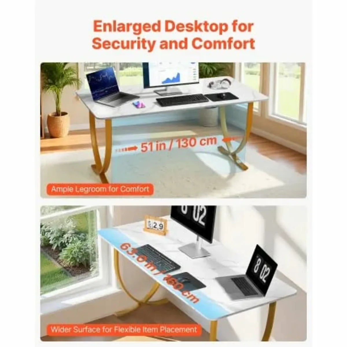 Executive Desk, 160 cm W x 80 cm D Large Office De - Image 3