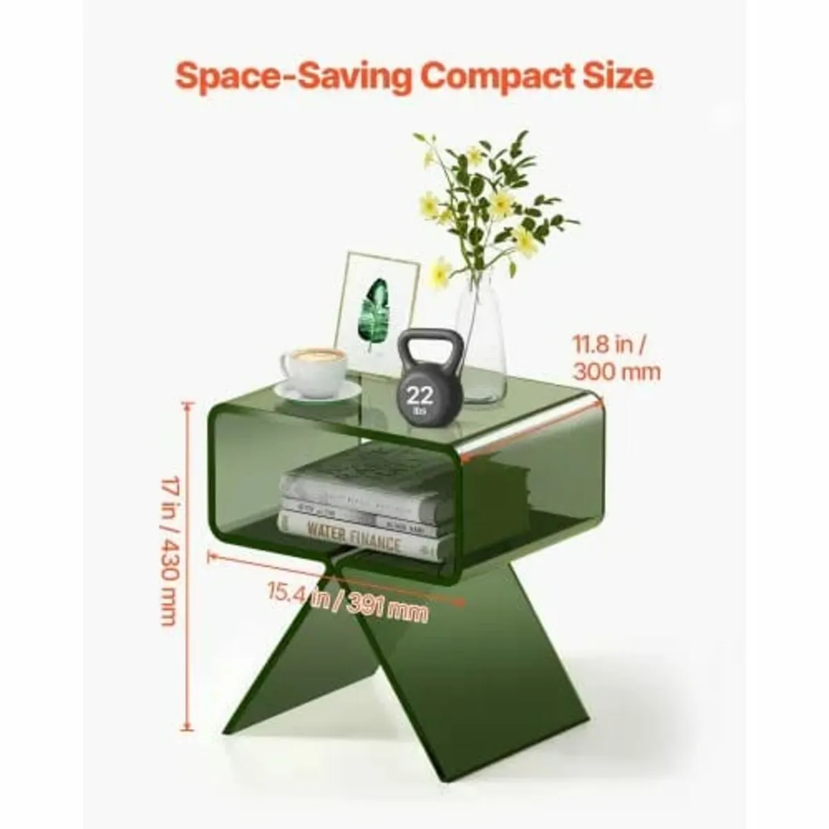 Acrylic Nightstand Side Table, Modern Clear Bedsid - Image 2