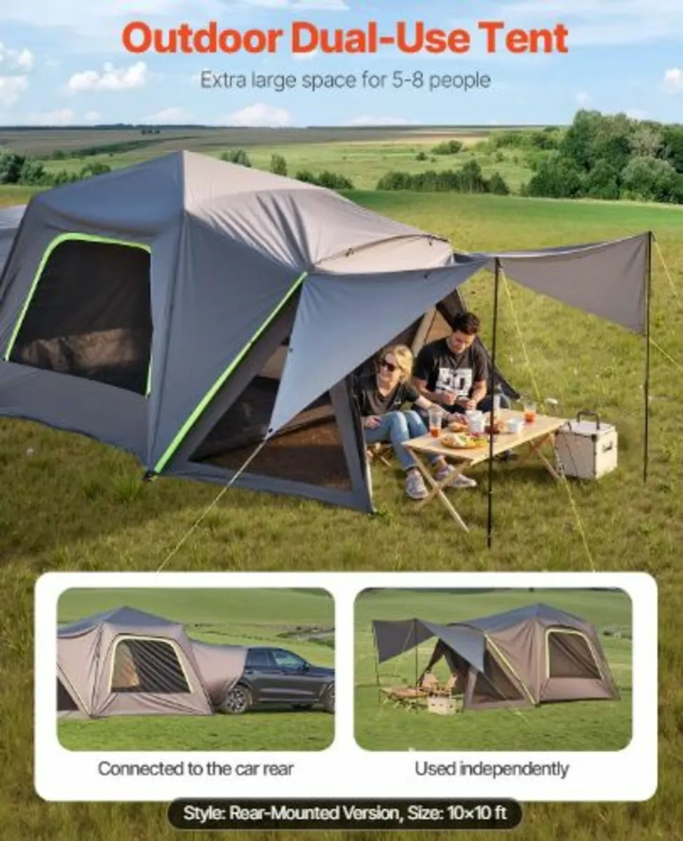 SUV Tent for Camping, 10FT L x 10FT W, Waterproof - Image 4