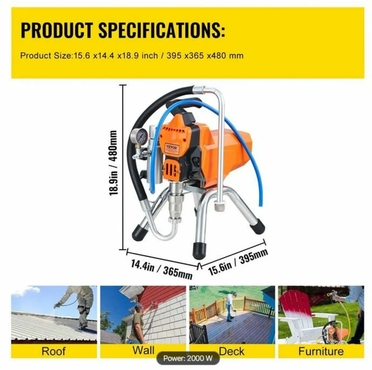 Airless Wall Paint Spray Gun with high pressure - Image 4