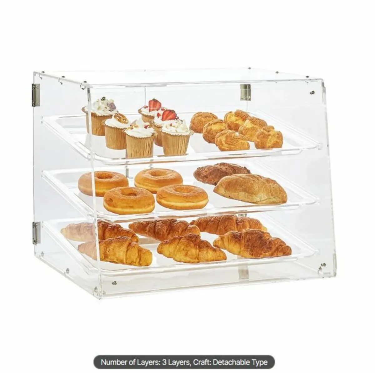 3-Tier Commercial Countertop Bakery Display Case - Image 1