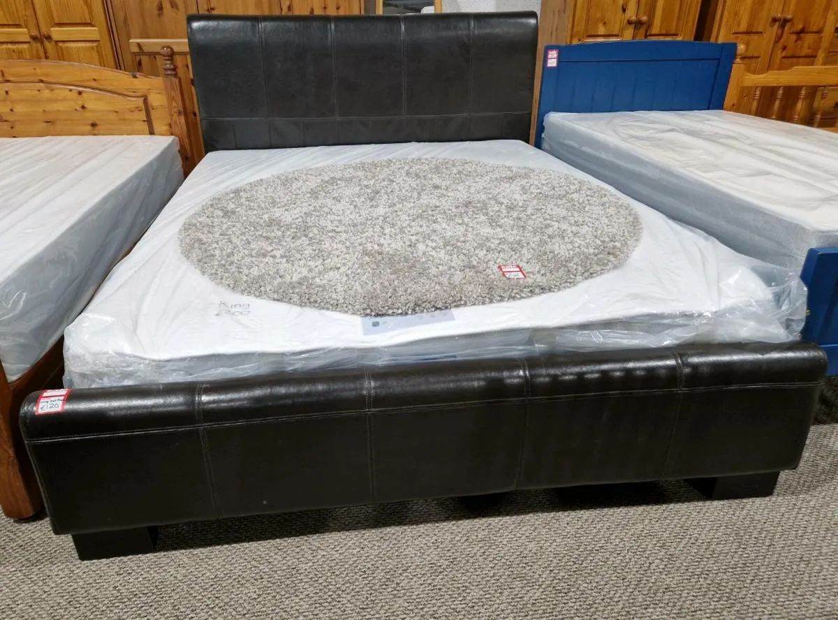Leather king bed