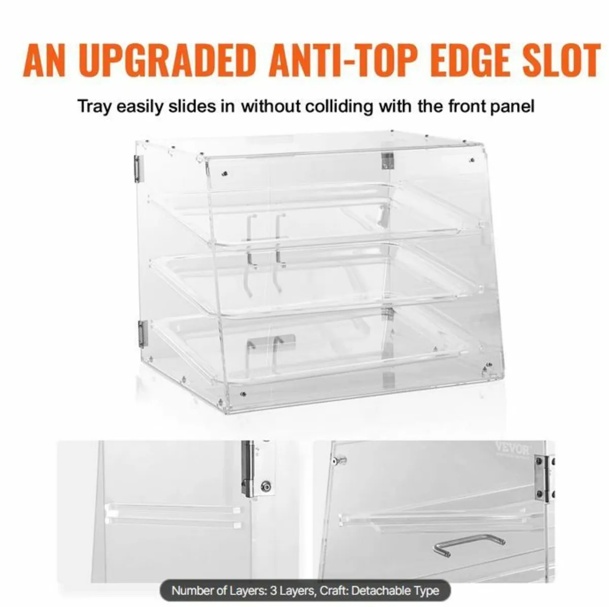 3-Tier Commercial Countertop Bakery Display Case - Image 2