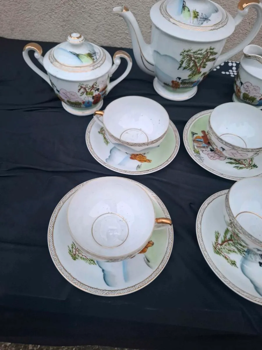 Delicate japanese tea set with cups - Image 3