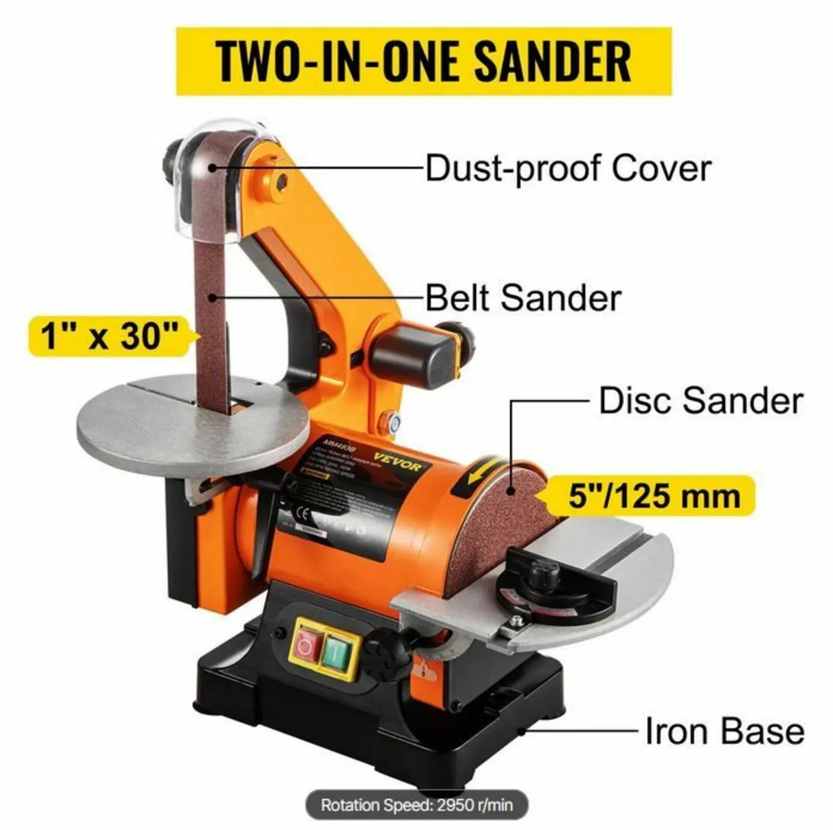 300W Electric Belt & Disc Sander - Image 3
