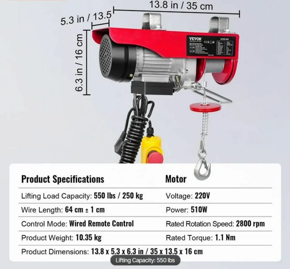 Electric Hoist, 249.5 kg Lifting Capacity - Image 4