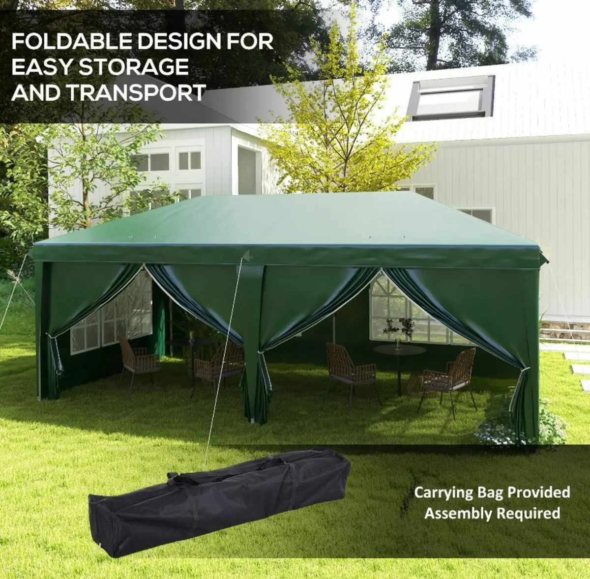 3 x 6m Pop-Up Gazebo, with Curtain Walls - Image 3