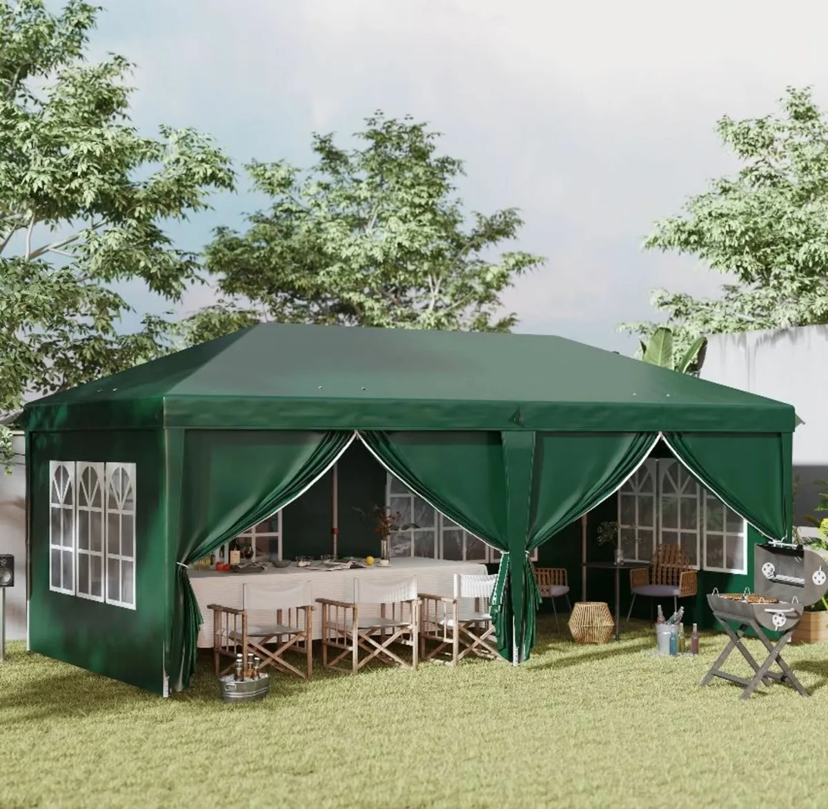 3 x 6m Pop-Up Gazebo, with Curtain Walls - Image 4