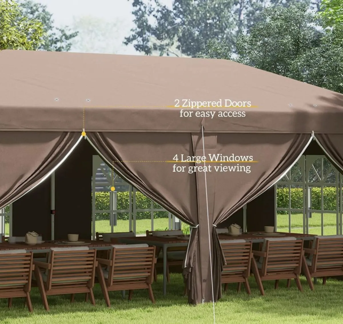 3 x 6 m Pop Up Gazebo with Sides and Windows - Image 4