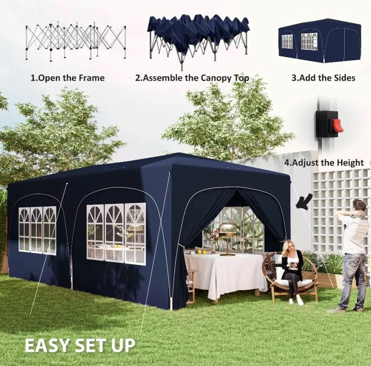 3 x 6 m Pop-up Pavilion with Side Panels - Image 3