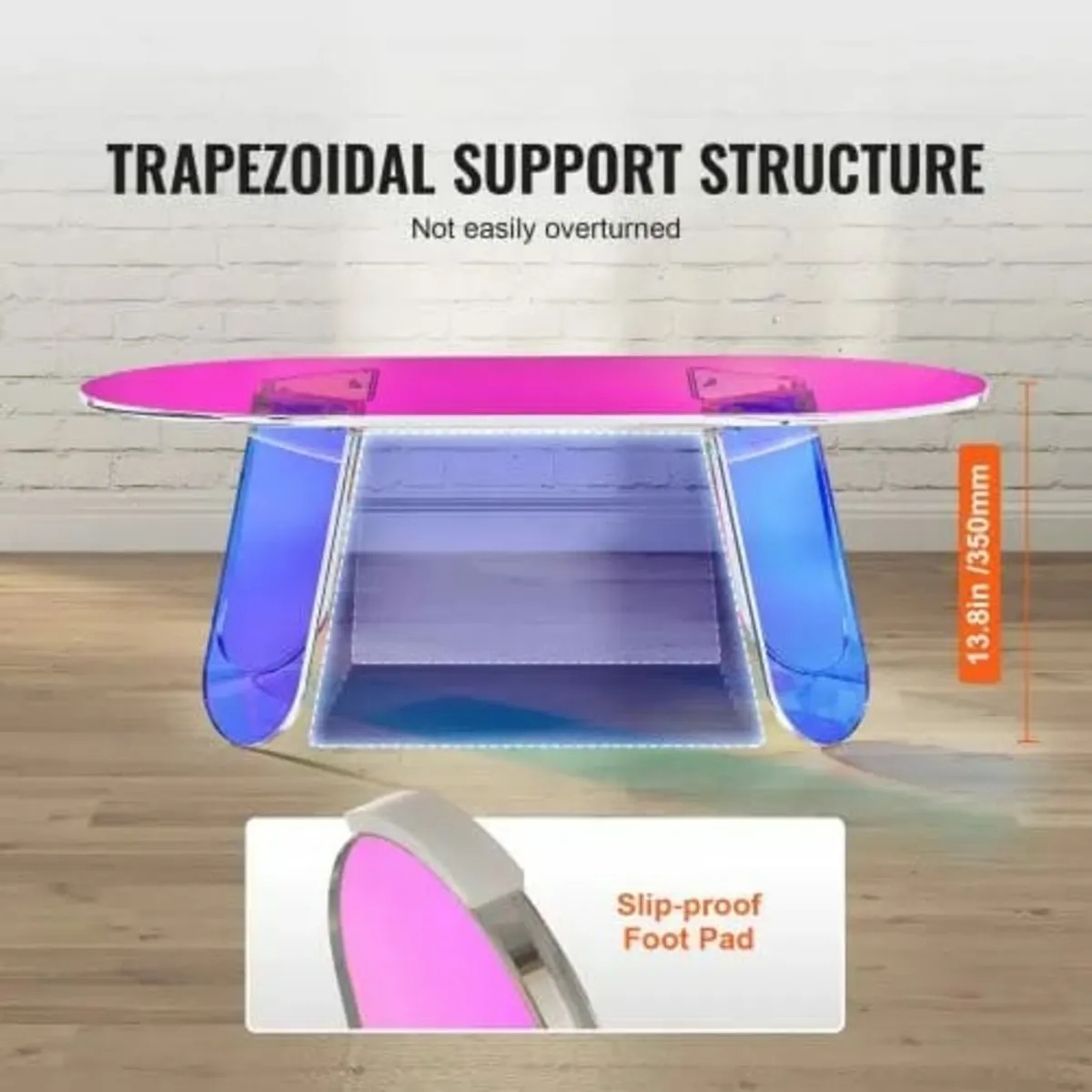Acrylic Coffee Table, Iridescent Acrylic End Table - Image 3