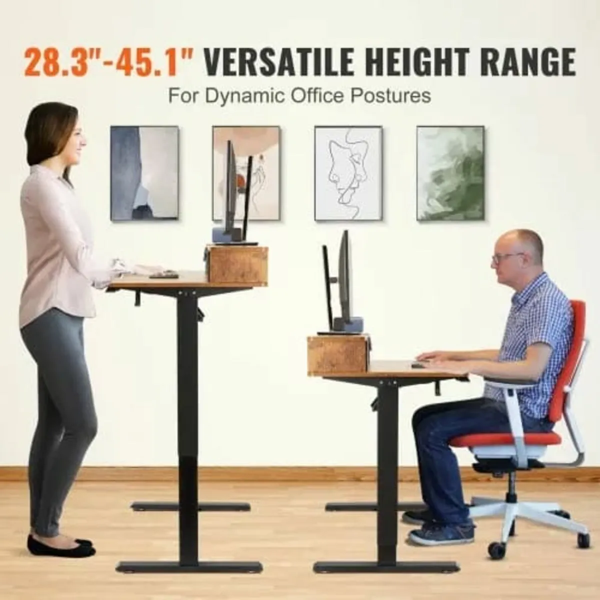Height Adjustable Desk, 47.2" x 23.6" Electric Dua - Image 2