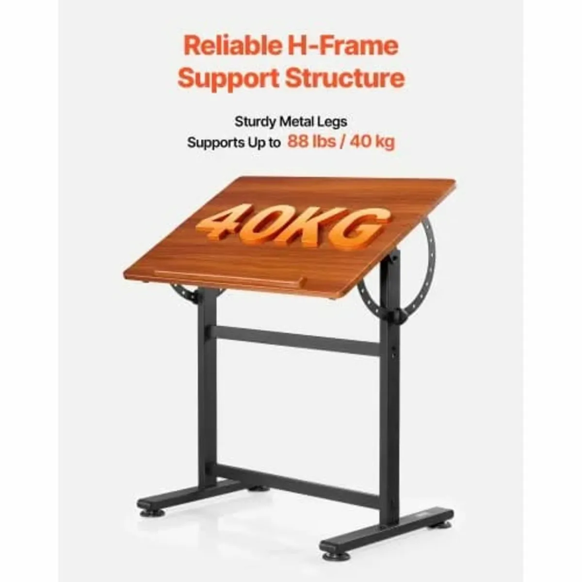 Drafting Table, Adjustable 0°–90° Tilt Drawing Des - Image 4