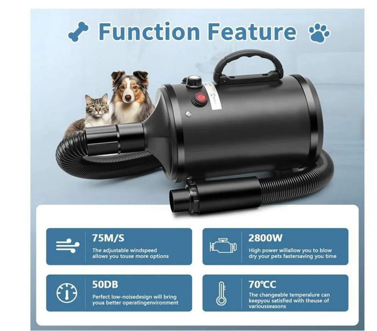 2800 W Dog Hair Dryer - Image 2